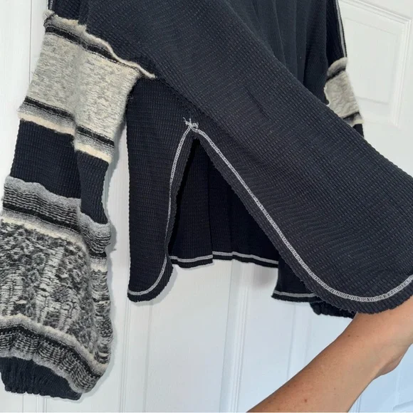 Free People Black and Gray Patterned Sweater - Picture 5 of 7